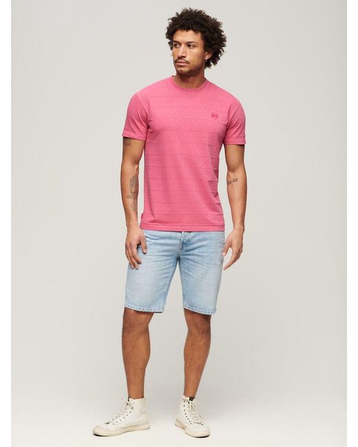 Superdry Pink Organic Cotton Vintage Texture T-shirt for men