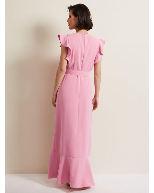Phase Eight Pink Phoebe Frill Maxi Dress
