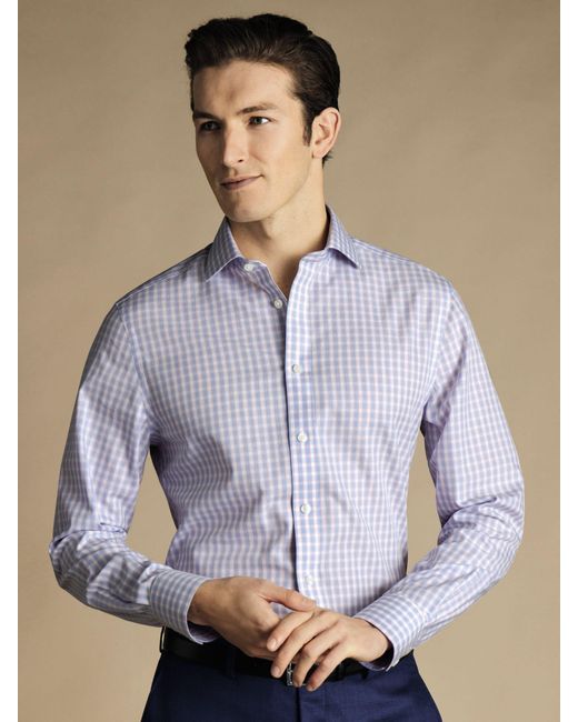 Charles Tyrwhitt Multicolor Key Check Non-iron Poplin Shirt for men