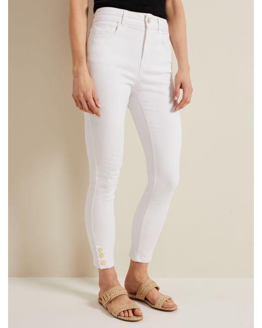 Phase Eight Natural Joelle Button Detail Skinny Jeans