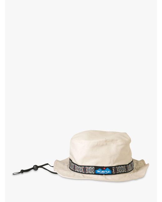 Kavu White Organic Cotton Strap Bucket Hat for men