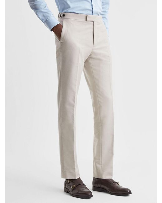 Reiss White Grove Moleskin Trousers for men