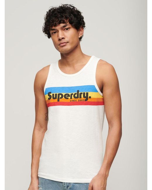 Superdry Multicolor Cali Striped Logo Vest for men