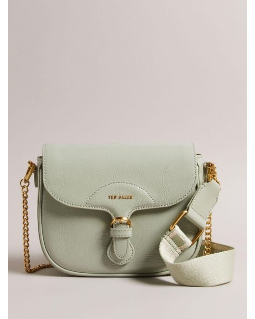 Ted Baker Green Esia Leather Cross Body Saddle Bag
