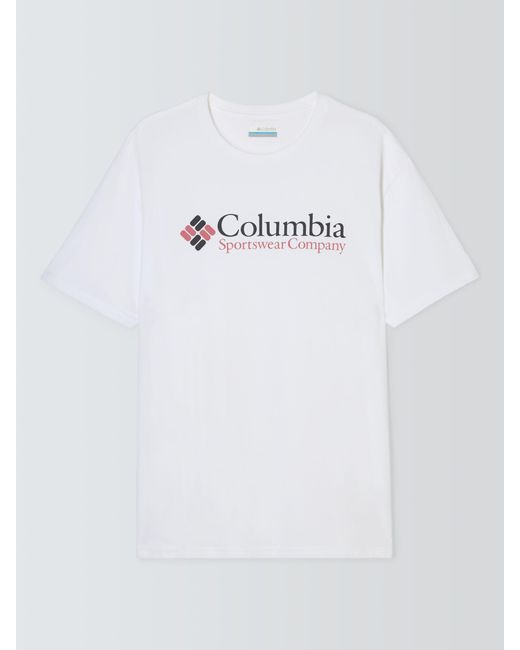 Columbia White Csc Basic Logo Short Sleeve T-shirt for men
