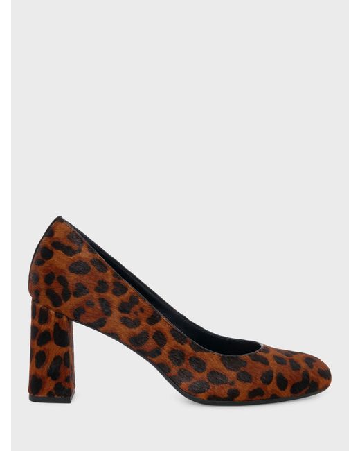 Hobbs Brown Sonia Leopard Leather Court Shoes