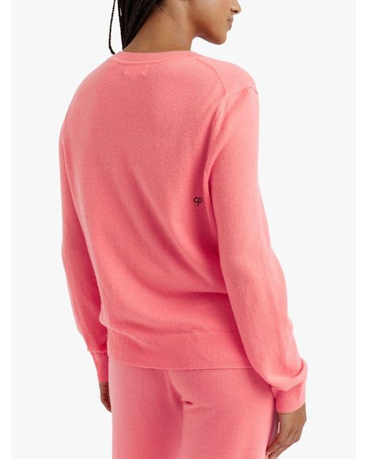 Chinti & Parker Pink Wool And Cashmere Blend Snoopy Pocket Jumper
