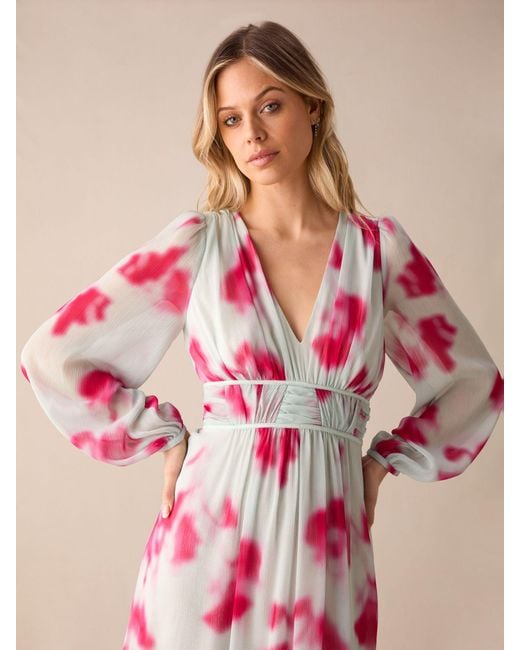 Ro&zo Pink Stephanie Blurred Floral Maxi Dress