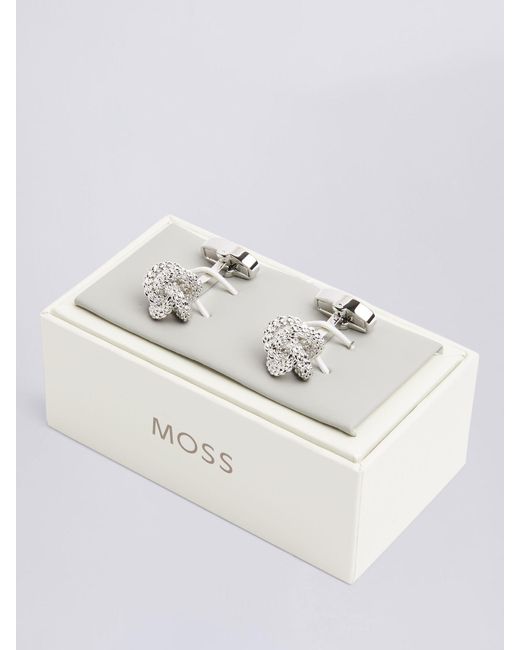 Moss Bros Gray Fancy Brass Knot Cufflinks for men