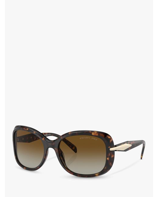 Prada Metallic Pr 04zs Polarised Rectangular Sunglasses
