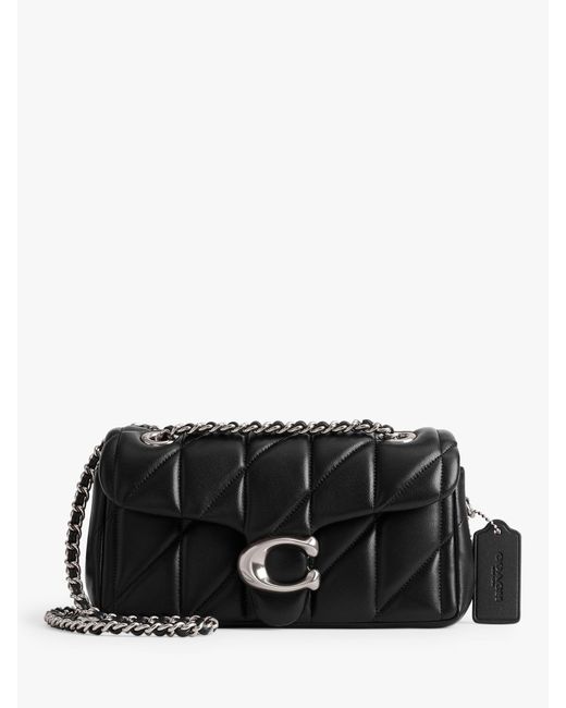 COACH Black Tabby 20 Quilted Leather Chain Strap Cross Body Bag