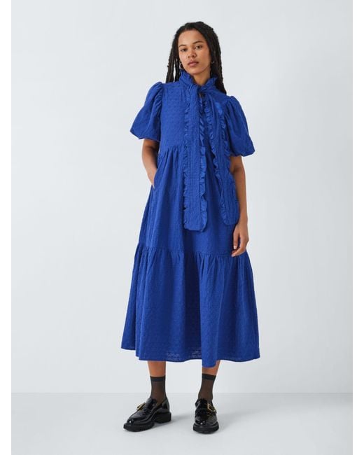 Sister Jane Blueberry Bow Tiered Midi Dress