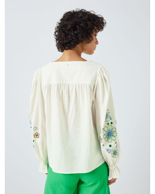 FABIENNE CHAPOT Green Caroline Floral Embroidered Top