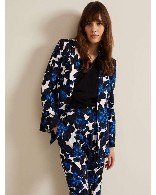 Phase Eight Blue Caddie Floral Suit Jacket