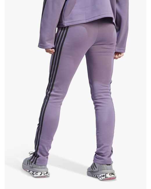 Adidas Purple 3-stripes Zip Ankle Sports Leggings