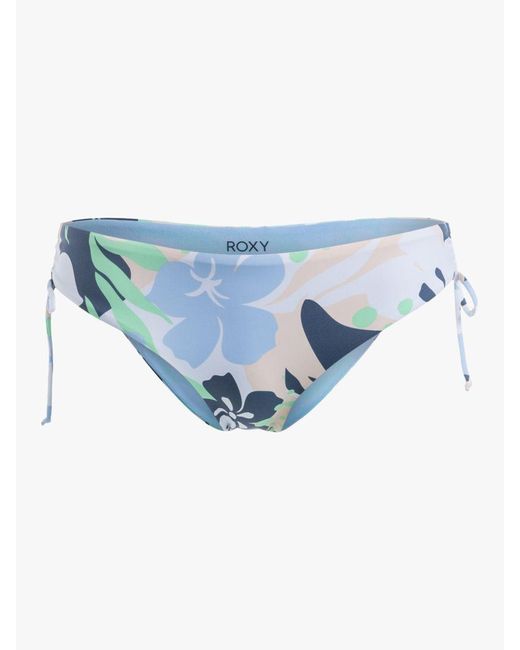 Roxy Blue Floral Print Tie Side Bikini Bottoms