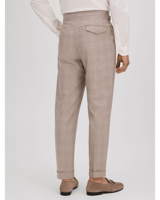 Reiss Natural Collect Hopsack Check Trousers for men