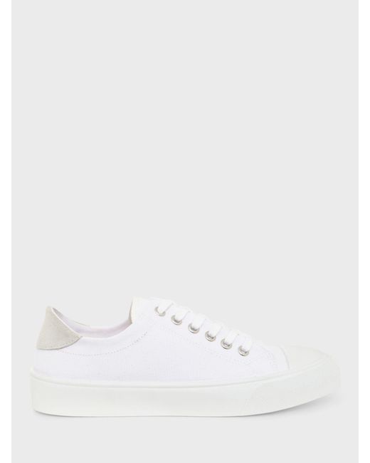 Hobbs White Kasia Canvas Low Top Trainers