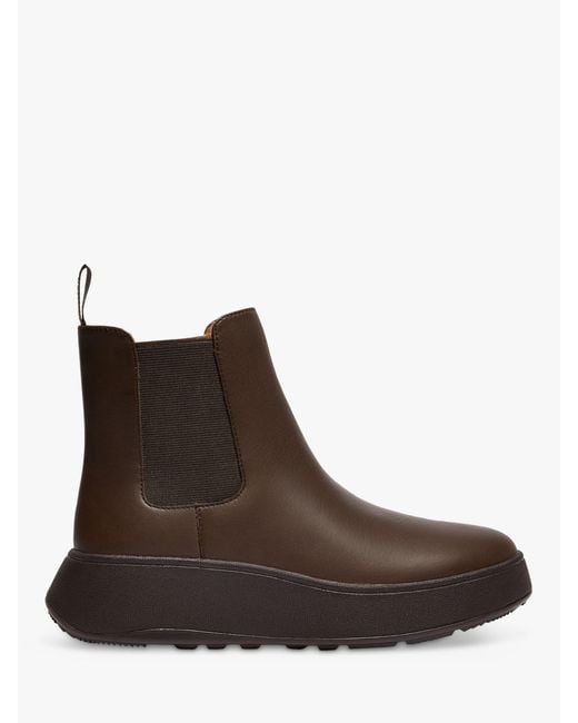 Fitflop Brown Flatform Leather Ankle Boots