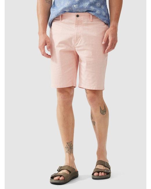 Rodd & Gunn Pink Sacred Hill Cotton Straight Fit Bermuda Shorts for men