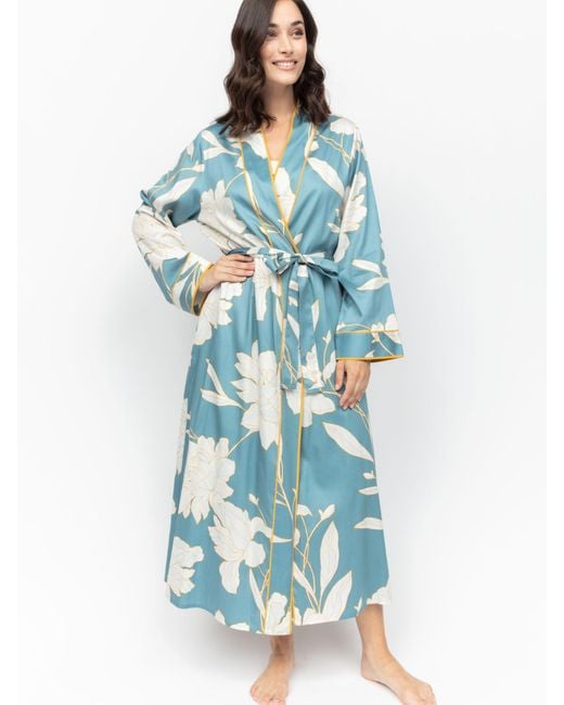 Fable & Eve Blue Greenwich Floral Dressing Gown
