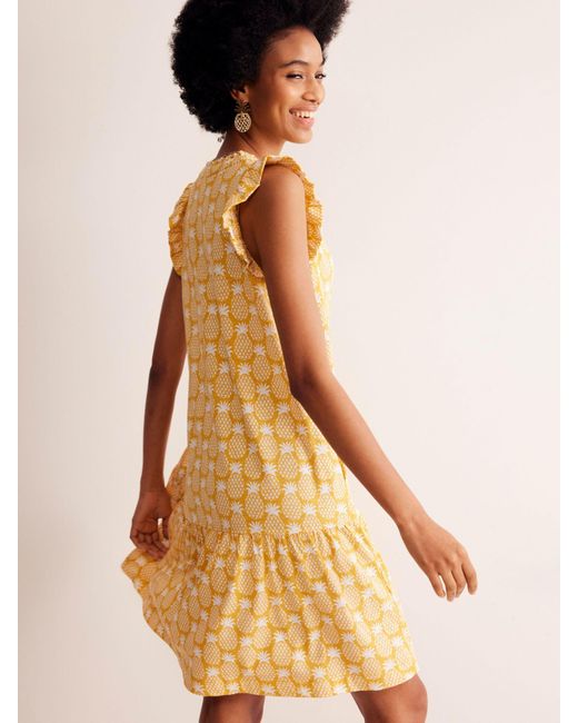 Boden Multicolor Daisy Pineapple Print Jersey Mini Dress