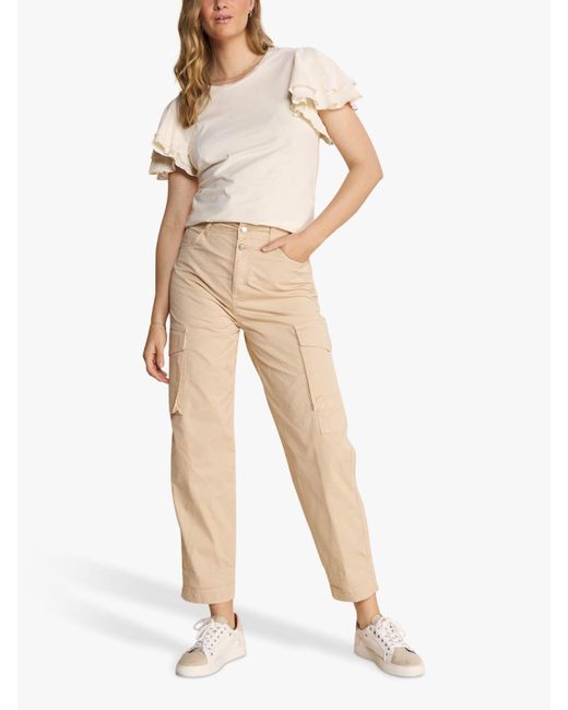 Mos Mosh Natural Adeline Cargo Trousers