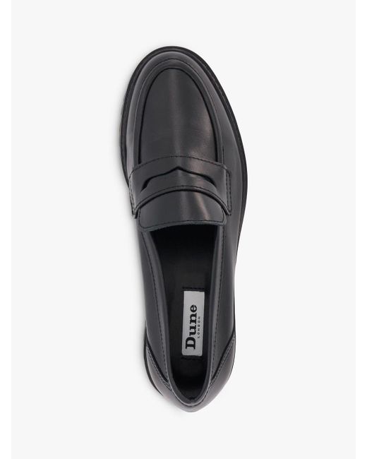 Dune Black Wide Fit Gild Leather Loafers