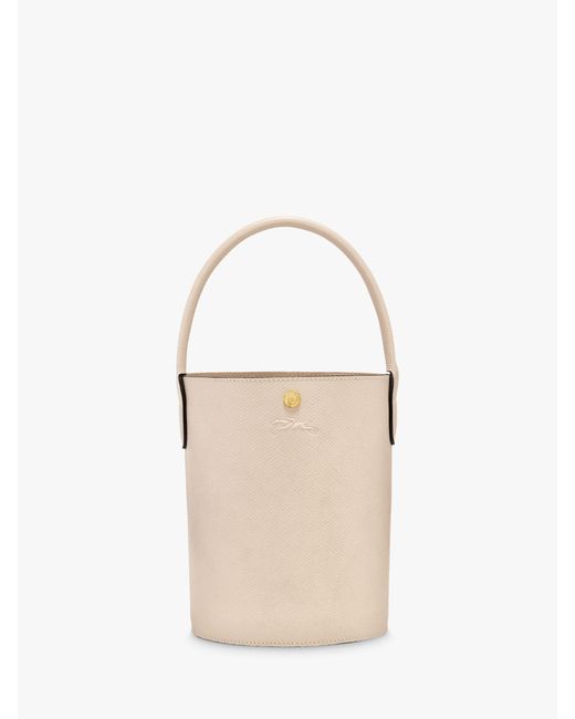Longchamp White Epure Leather Bucket Bag