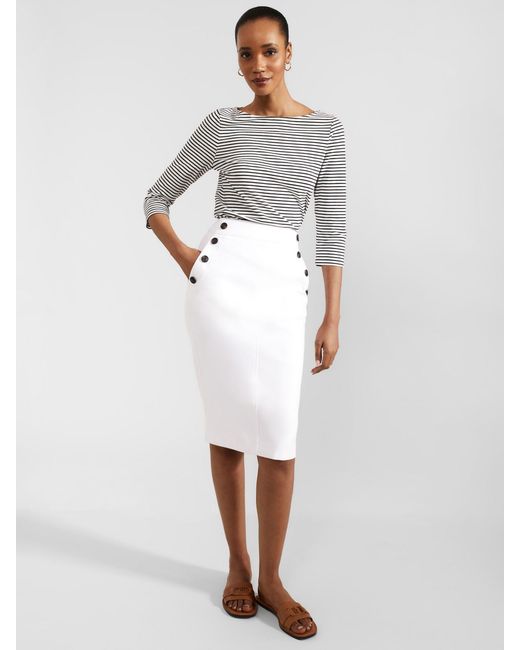 Hobbs White Anita Pencil Skirt