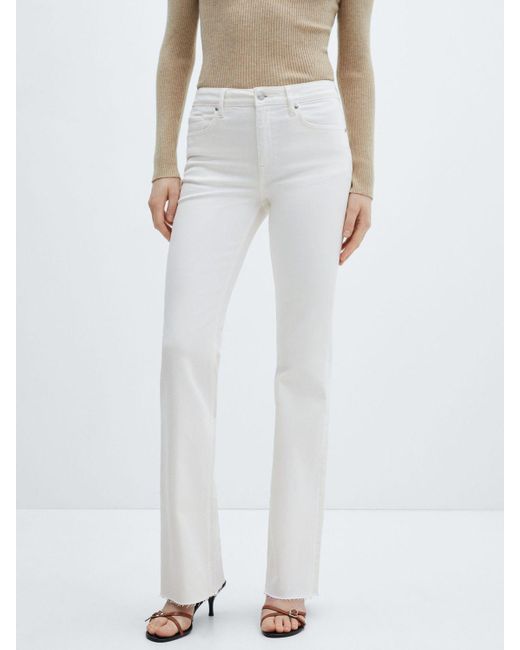 Mango White Fiona Flared Jeans