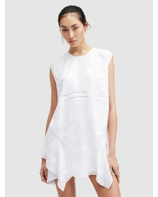 AllSaints White Audrina Mini Dress