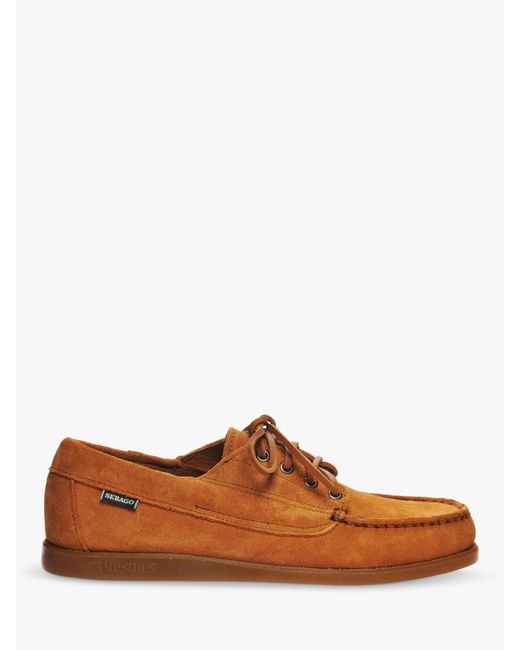 Sebago Brown Askook Suede Boat Shoes for men