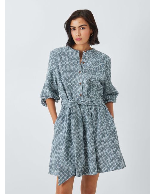 Barbour Blue Tomorrow's Archive Selma Broderie Anglaise Mini Dress
