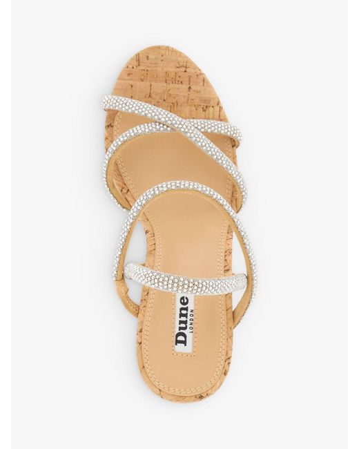 Dune Natural Kali Embellished Wedge Sandals