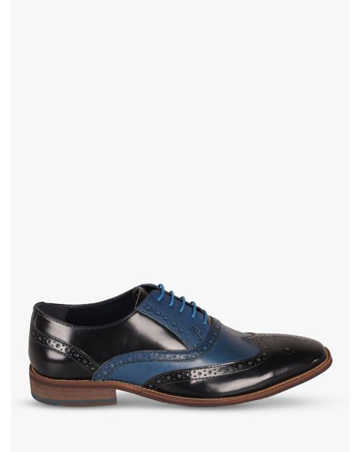 Silver Street London Blue Amen Collection Derry Leather Brogues for men