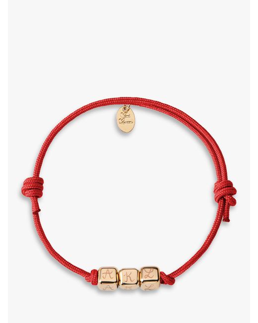 Merci Maman Red Personalised 3 Dice Braided Bracelet