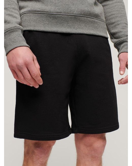 Superdry Black Essential Logo Jersey Shorts for men