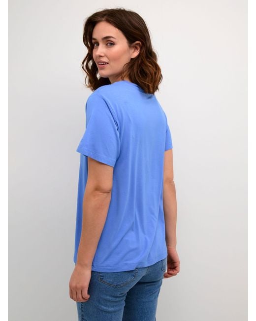 Kaffe Blue Frida Short Sleeve Casual Fit T-shirt