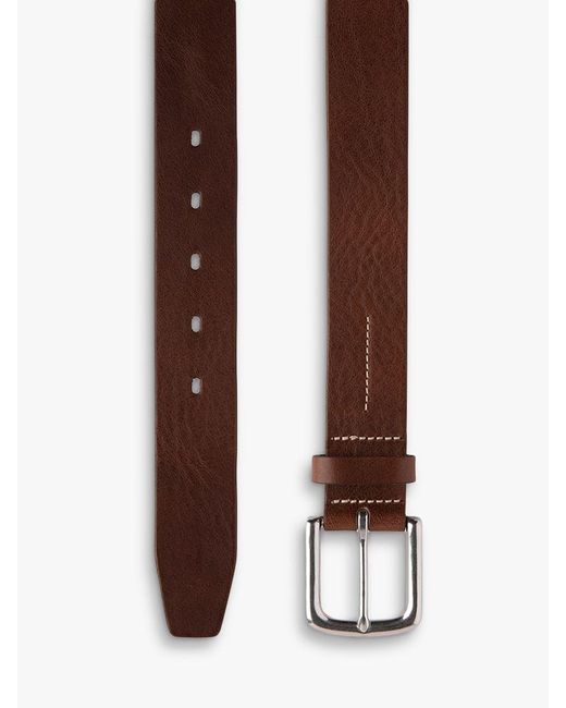 Loake White Cheltenham Milled Leather Belt for men