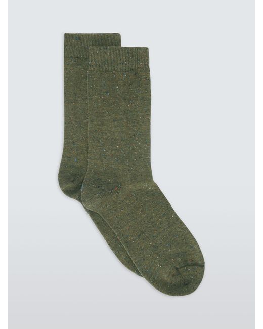 John Lewis Green Cotton Silk Blend Ankle Socks