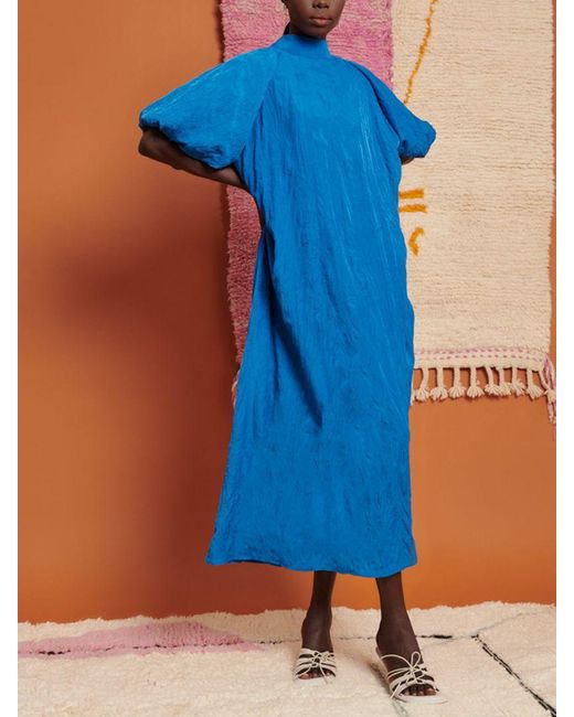 Ghospell Blue Aleah Oversized Maxi Dress