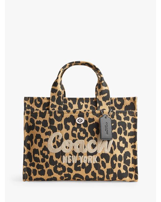 COACH Multicolor Cargo Tote Bag With Leopard Print | Leather