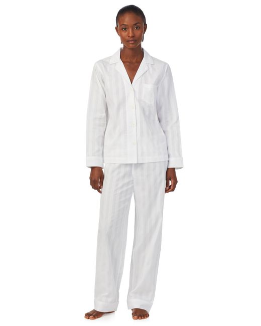 Ralph Lauren White Lauren Shadow Stripe Pyjamas