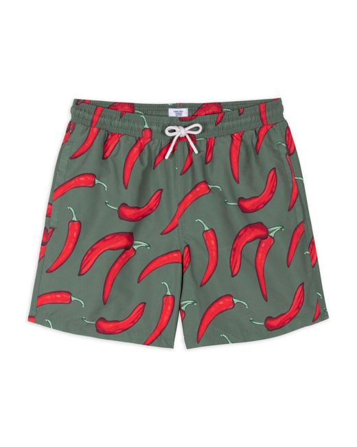 Chelsea Peers Red Chilli Pepper Print Swim Shorts for men