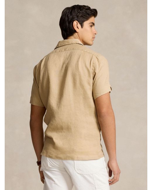 Ralph Lauren Natural Polo Linen Shirt for men