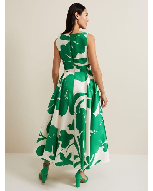 Phase Eight Green Delcia Large Leaf Print Maxi Dress