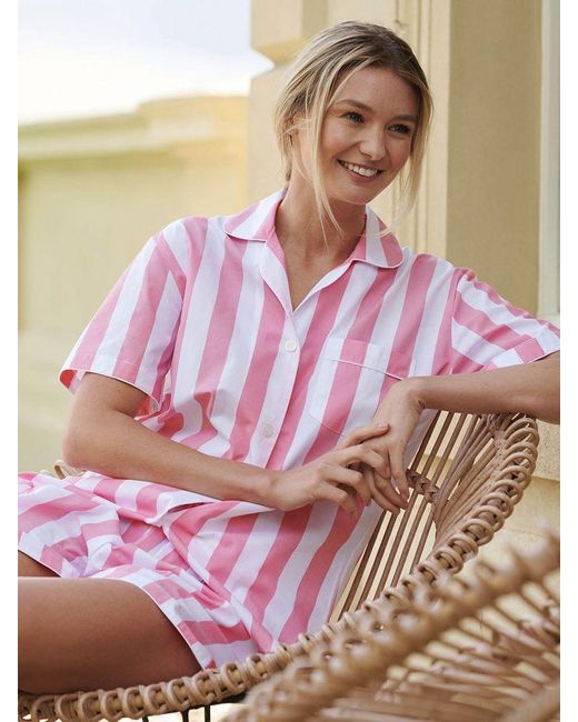 British Boxers Pink Crisp Cotton Short Pyjama Set