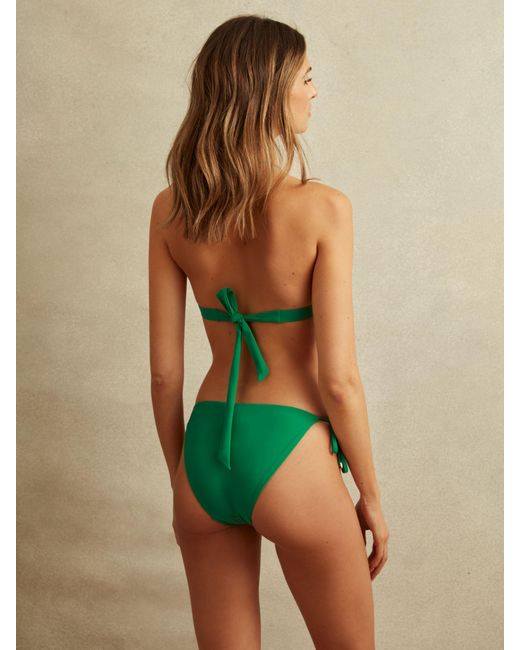 Reiss Green Riah Halterneck Triangle Bikini Top