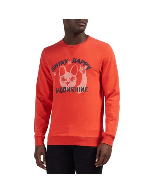 Scotch & Soda Red 'shiny Happy Moonshine' Graphic Sweatshirt for men